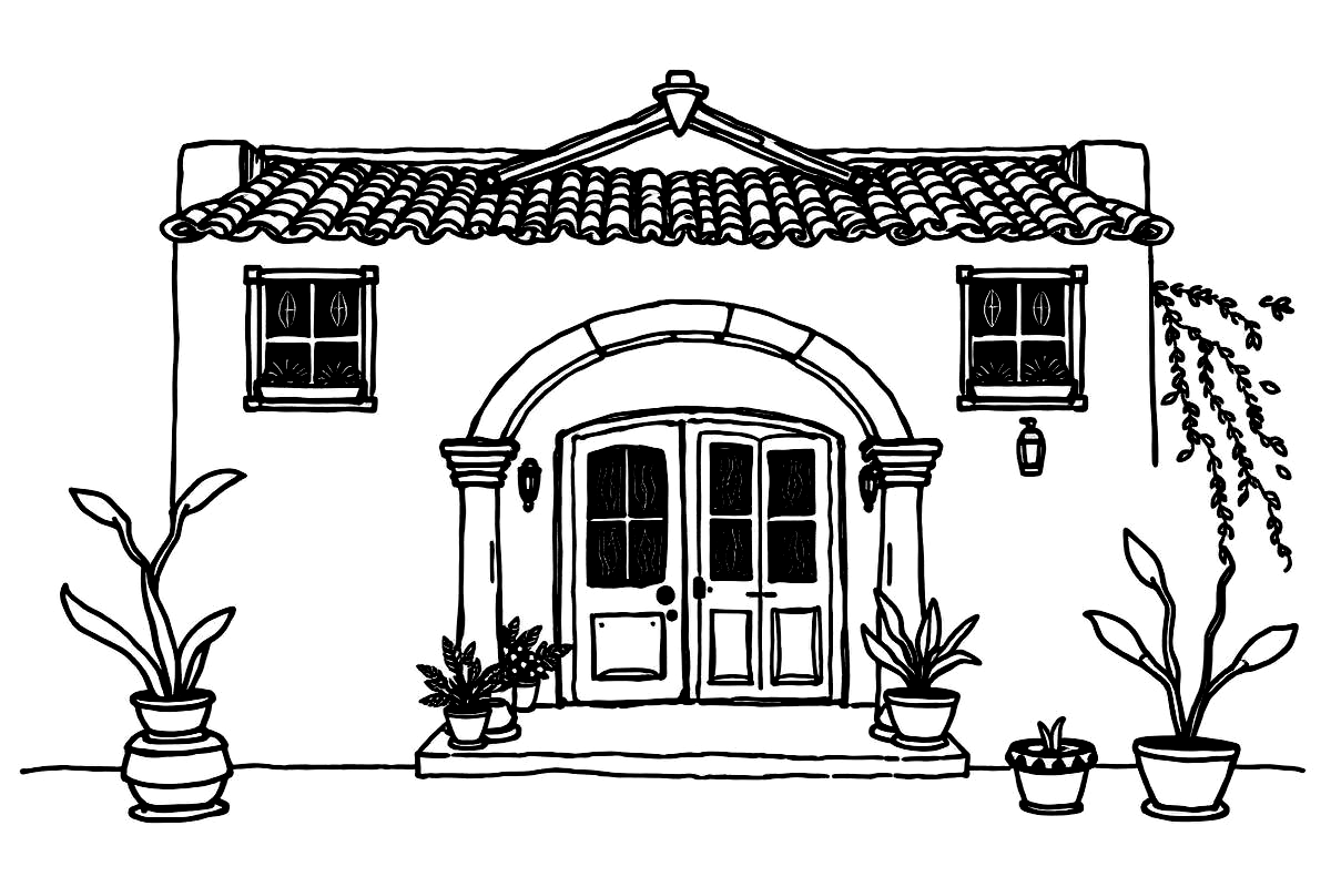Ilustración de la hacienda